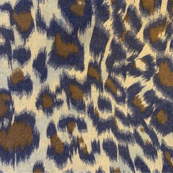 Gerard Darel Paris‎ Cheetah Print Lightweight Knit Top Blue Size 3 US M - Picture 6 of 11